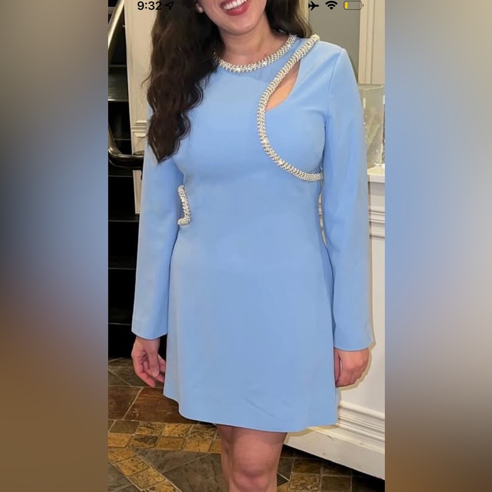 Jonathan Simkhai Blue Embellished Cut-Out Dress